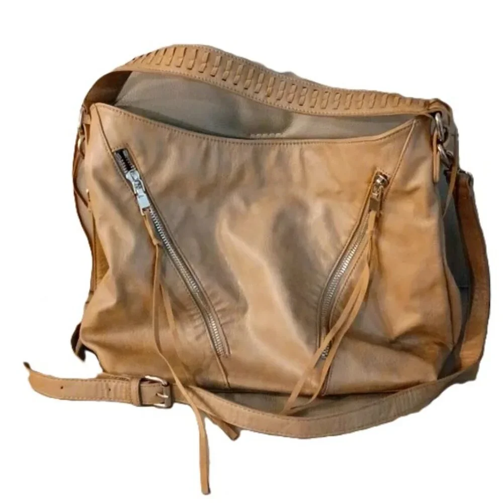 URBAN EXPRESSIONS hobo bag khaki tan vegan leather pleather